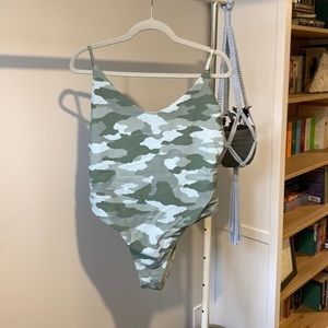 FINAL SALE: Aerie Camo One Piece with cut outs